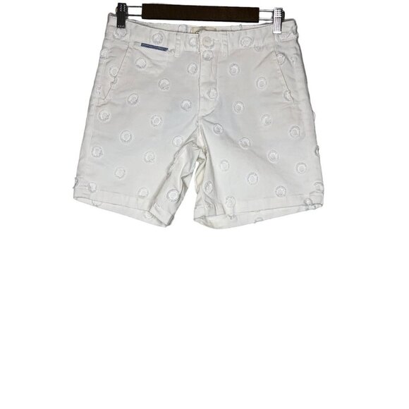 Chino by Anthropologie Embroidered White Polka Dot Size‎ 27 Relaxed Shorts - Picture 1 of 9